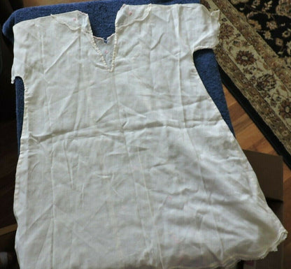 VINTAGE BABY GOWN--HAND MADE WITH EMBROIDERED FLOWERS