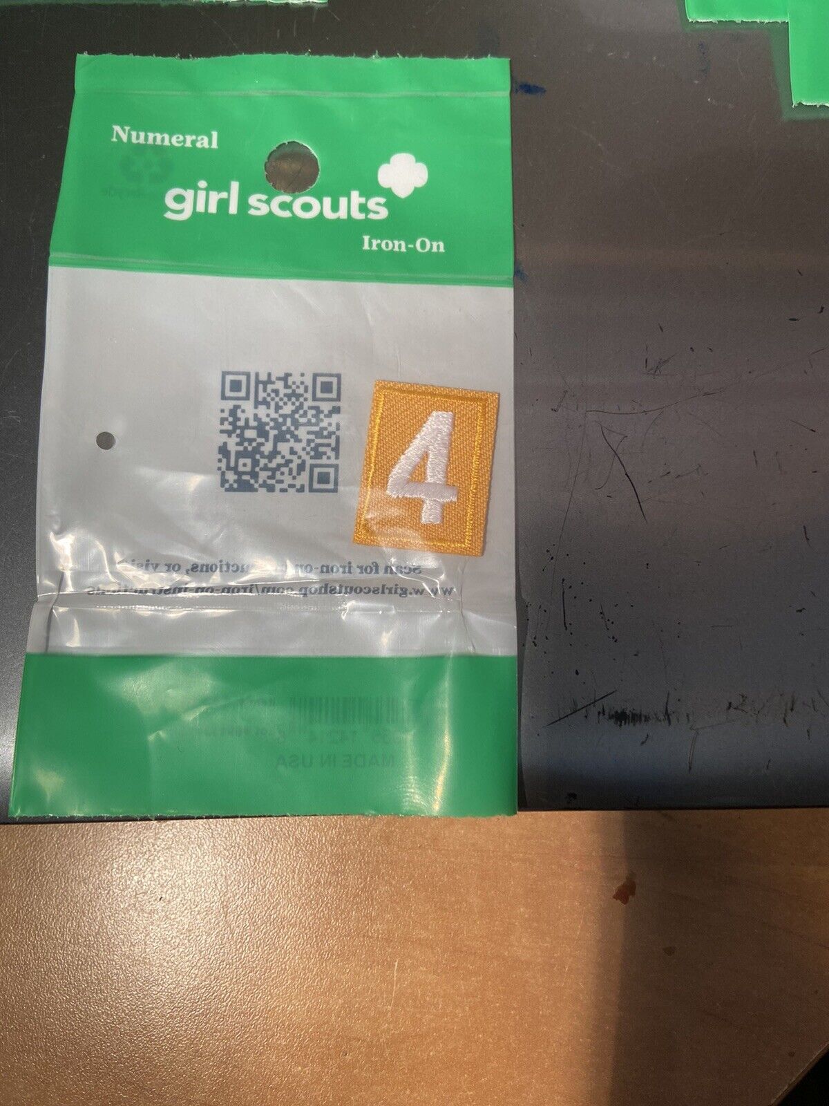 Official Girlscout Daisy Uniform Unit Number (4)  Patch (Brand New)