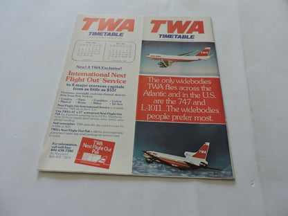 TWA  TIMETABLE APRIL1-25, 1981