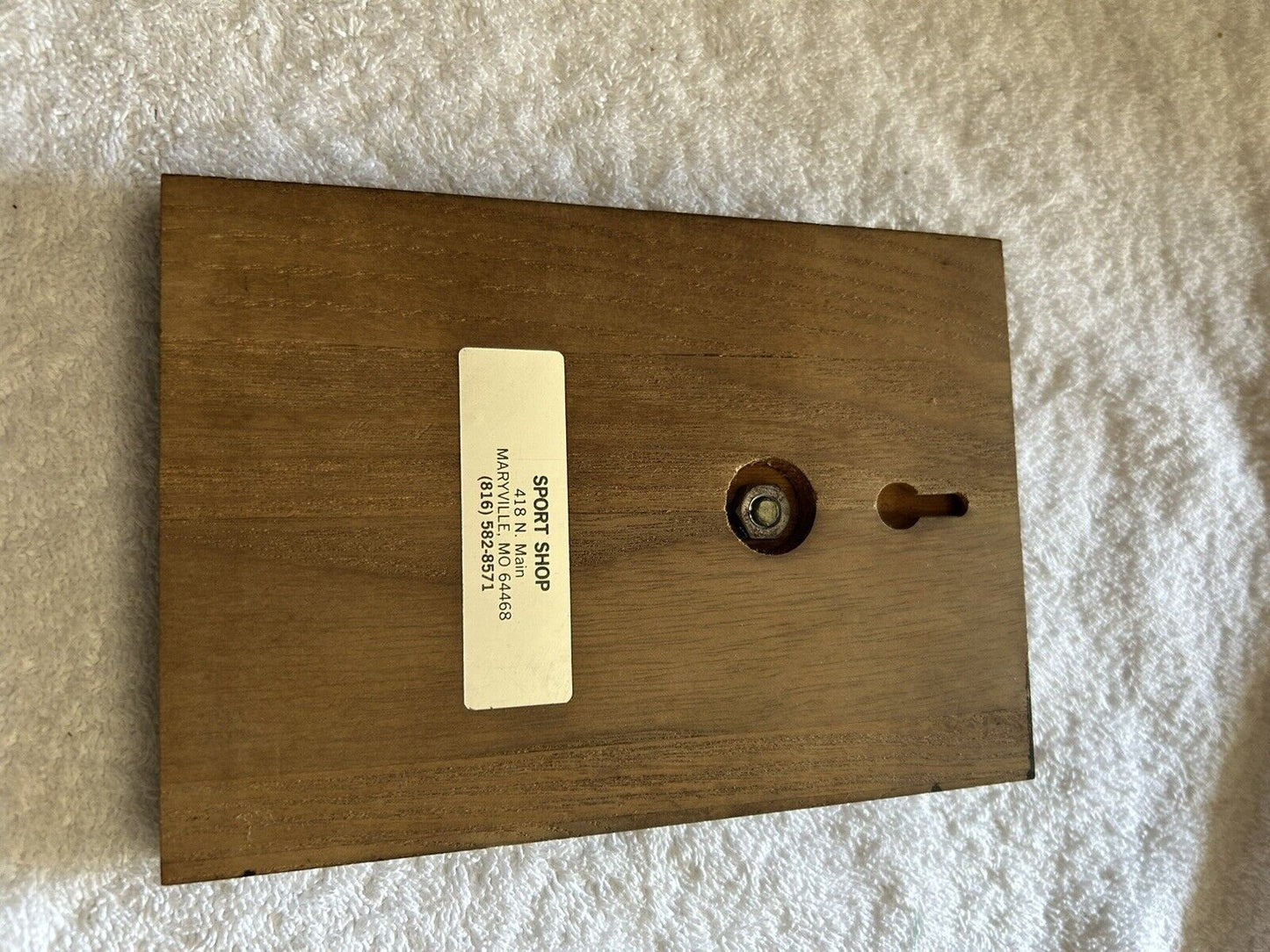 PLAQUE:  BATS--WOOD BASE-- 6.5X 4.5 X.5 INCHES