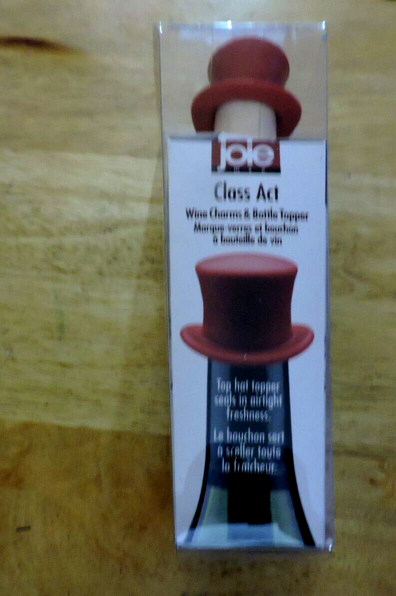 Joie Class Act Set Of 6 Silicone Bow Tie Wine Glass Charms & 1 Bottle Topper