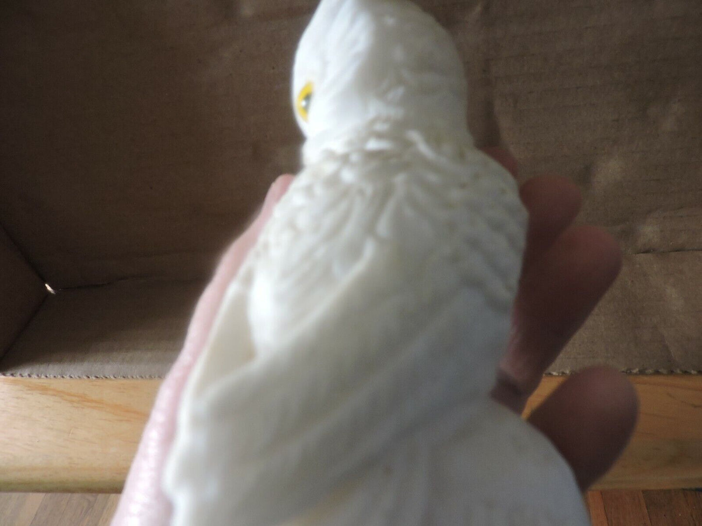 ALABASTER HORNED OWL MADE IN ITALY  5 INCHES TALL