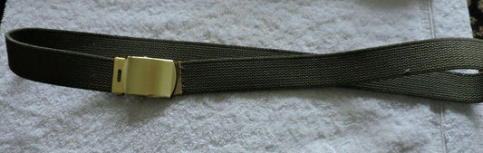 SCOUT BELT GREEN WITH GOLD BUCKLE--35 INCHES--NEW
