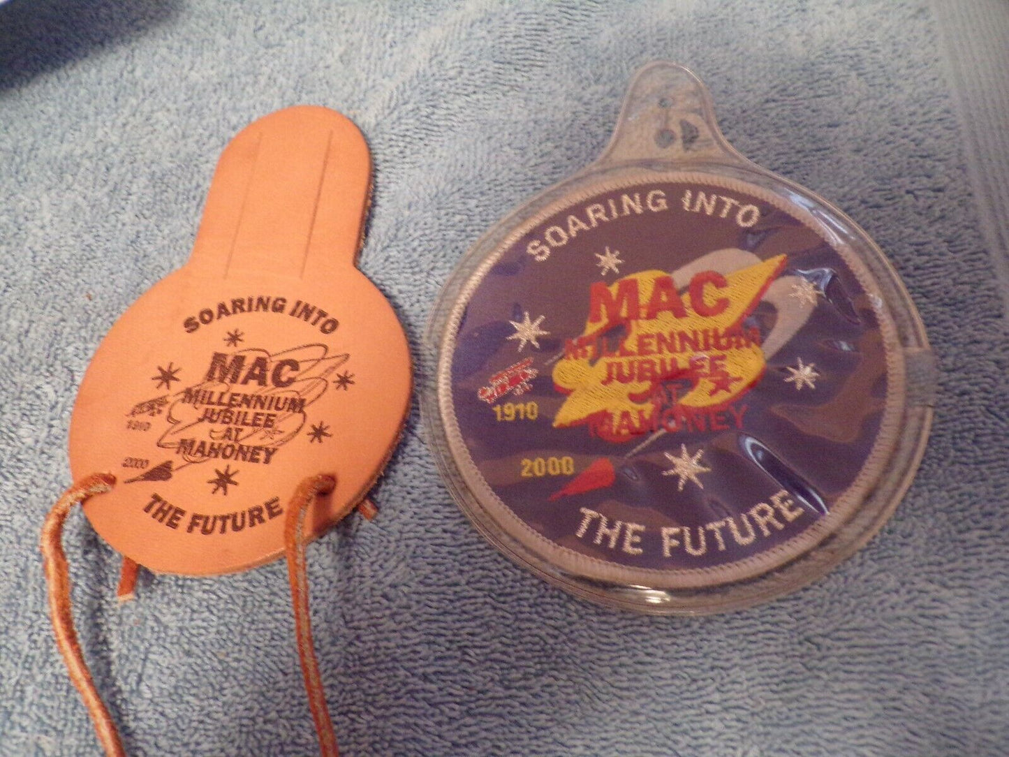 Cub Scout "Soaring Into The Future" Mac @ Mahoney Patch + Leather Bead Holder
