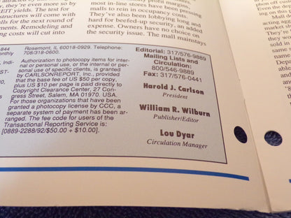 The Carlson Report for Shopping Center Management - May 1995 Edition
