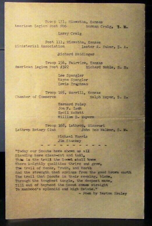 BSA/Boy Scouts: Vintage, 1954 Eagle Court Of Honor (Pony Express Council) Invite