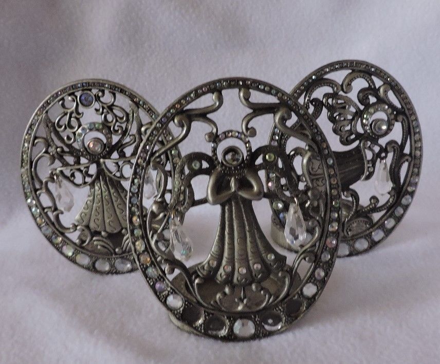 Angel Themed Pewter Votive Candle Holders