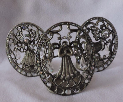 Angel Themed Pewter Votive Candle Holders