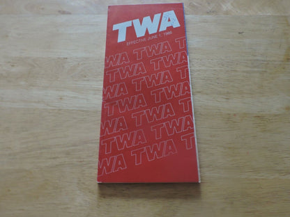 TWA Timetable Effective June 1, 1986