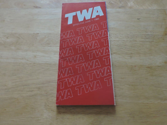 TWA Timetable Effective June 1, 1986