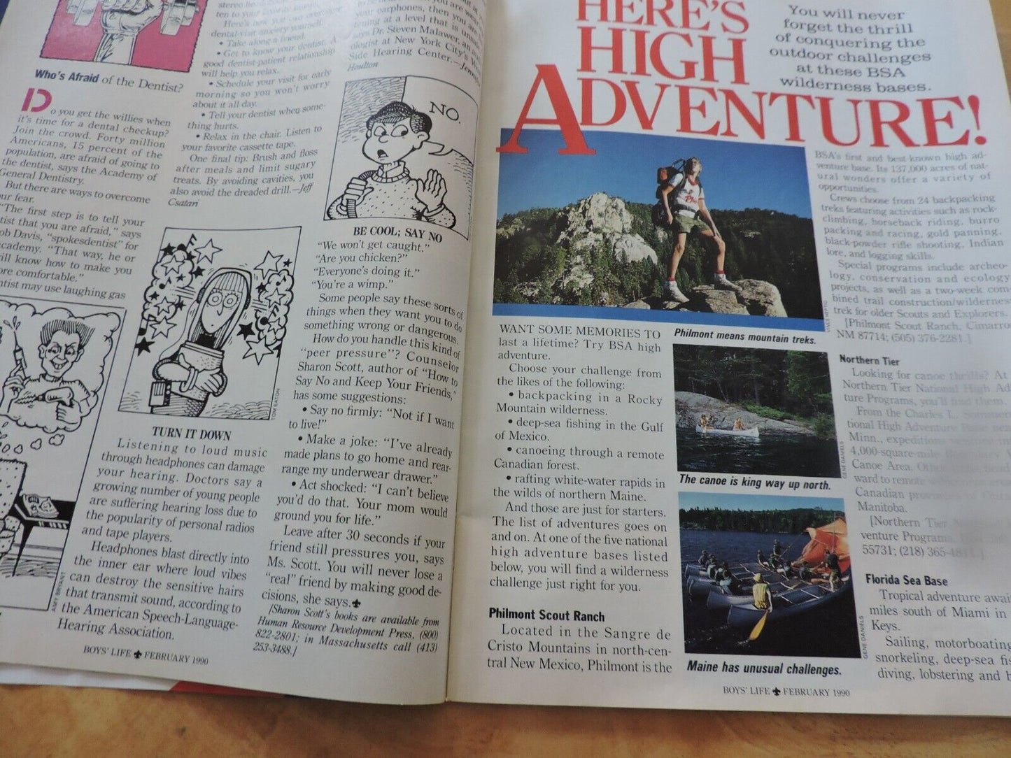 BOYS' LIFE MAGAZINE--FEBRUARY 1990--THE BSA'S HIGH ADVENTURE BASES