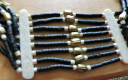 Pawnee Tribe Artist Created : Beaded Belt (32 INCHES Long) Brown and Tan