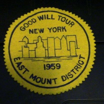 Canadian Boy Scout Program Patch: Good Will Tour, New York, East Mount Dist 1959