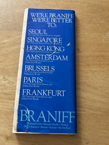 BRANIFF--SCHEDLES OCTOBER 28,1979 747 SERVICE BETWEEN LOS ANGELES AND SINGAPORE