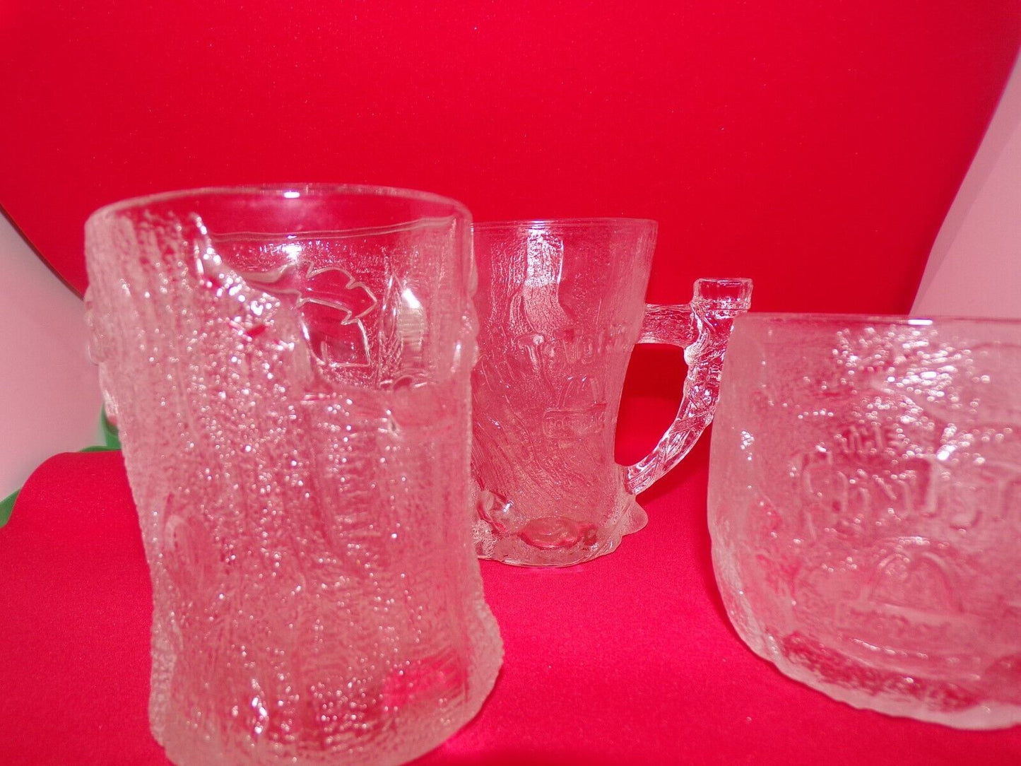 McDonald Flintstone Glass Mugs  set of 3