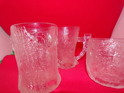 McDonald Flintstone Glass Mugs  set of 3