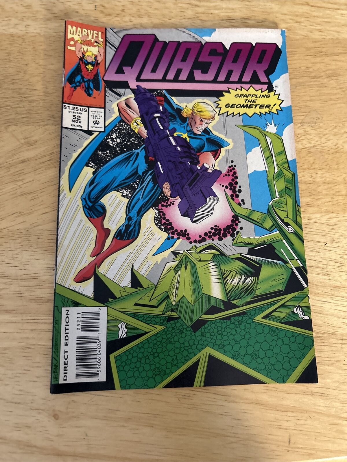 Quasar Grappling the Geometer Marvel Comic, Issue # 52