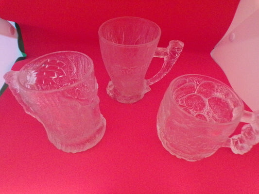 McDonald Flintstone Glass Mugs  set of 3