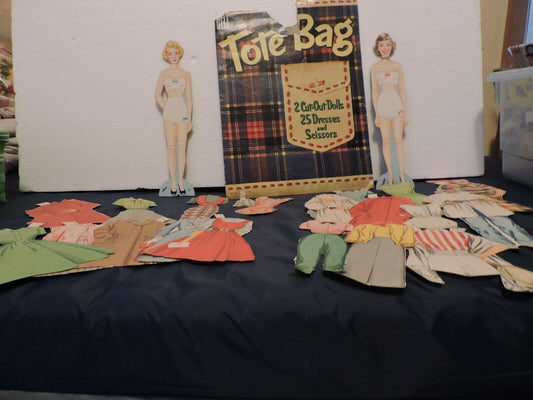 Vintage 1956 PAPER DOLL SET--PEGGY & ANN