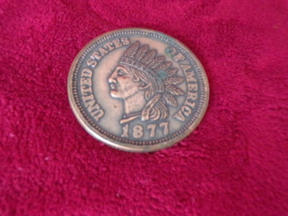 3 " Copper Colored "One Cent" Cup Coaster
