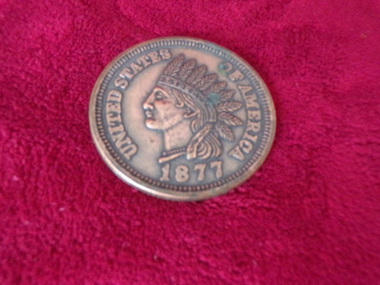 3 " Copper Colored "One Cent" Cup Coaster
