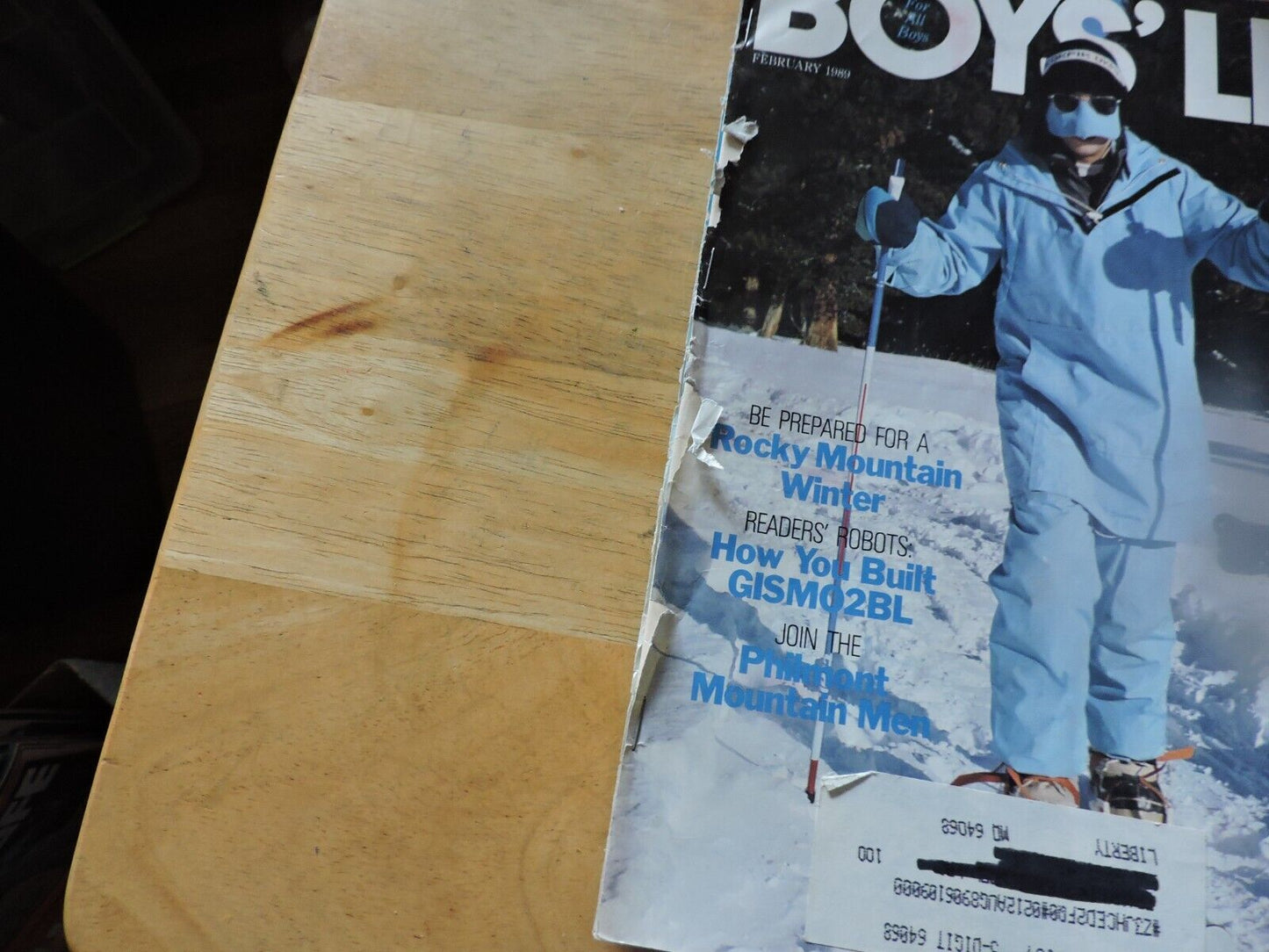 BOYS' LIFE MAGAZINE:  FEBRUARY 1989 BE PREPARED FOR A ROCKY MOUNTAIN WINTER