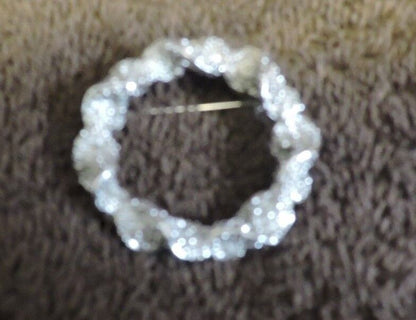 Christmas Wreath Brooch-Silver Colored/Beautiful