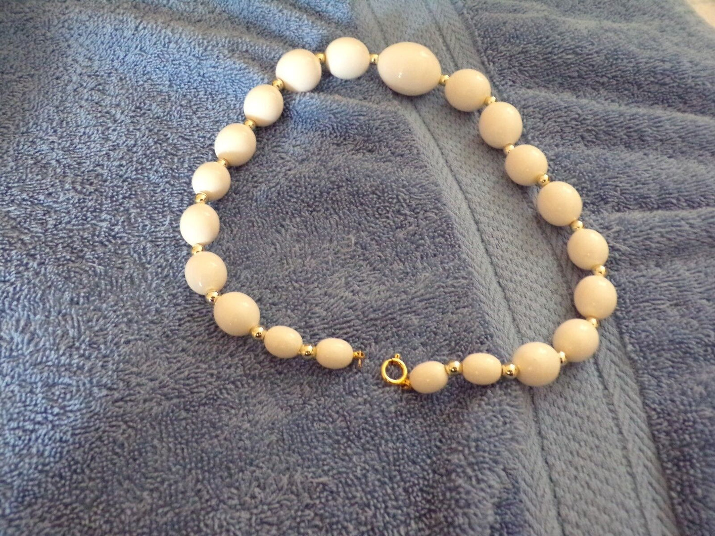 8" White Beaded Necklace