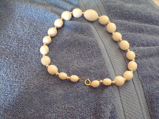 8" White Beaded Necklace