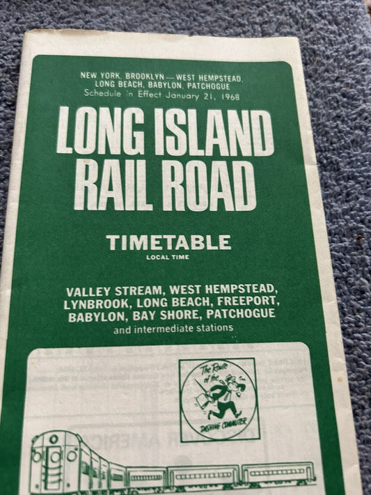 RAILROAD TIMETABLE: LONG ISLAND  JANUARY 21, 1968