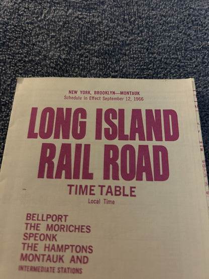 LONG ISLAND RAIL ROAD TIME TABLES  SEPTEMBER 12, 1966