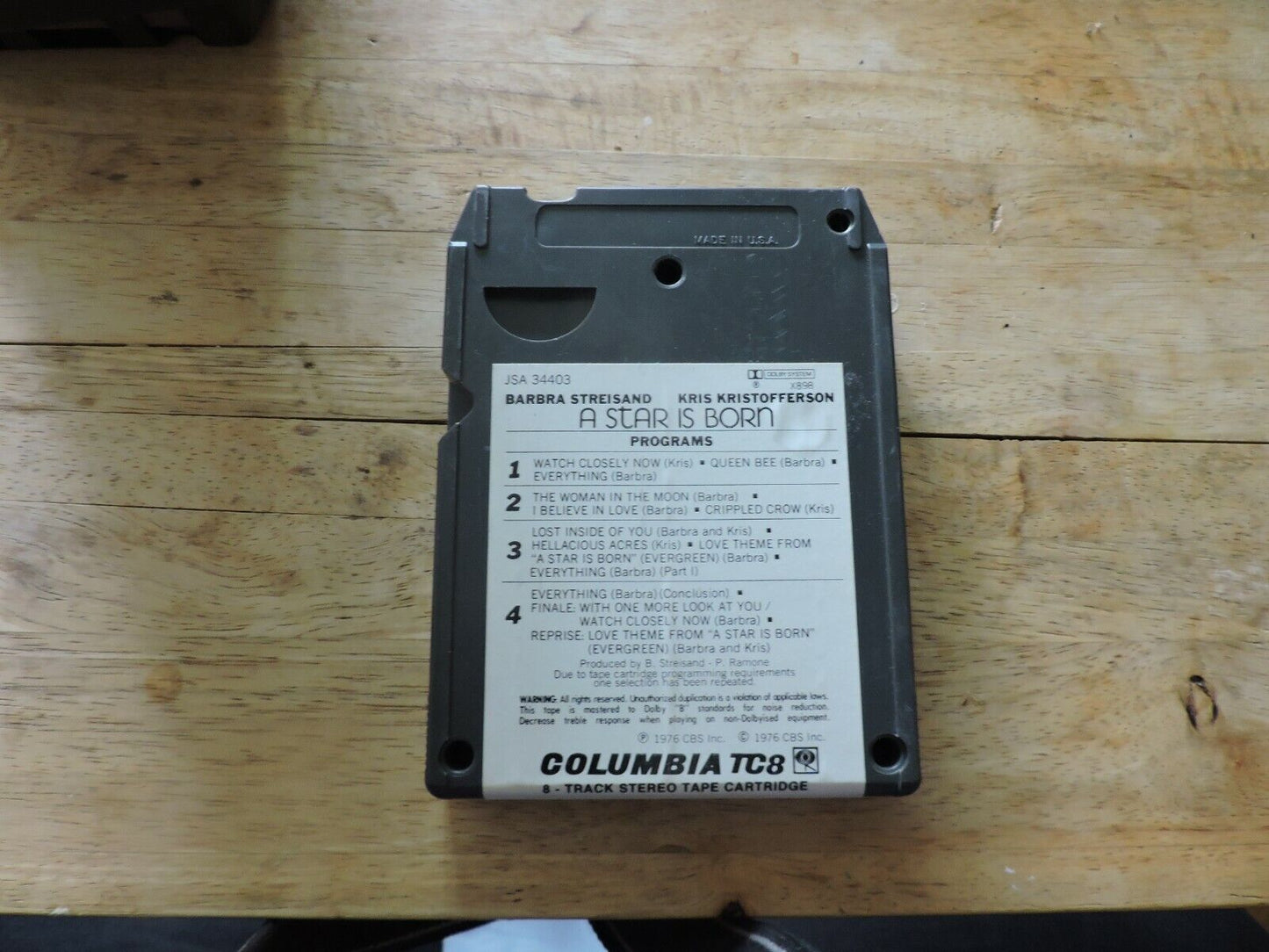 A Star Is Born 8 Track