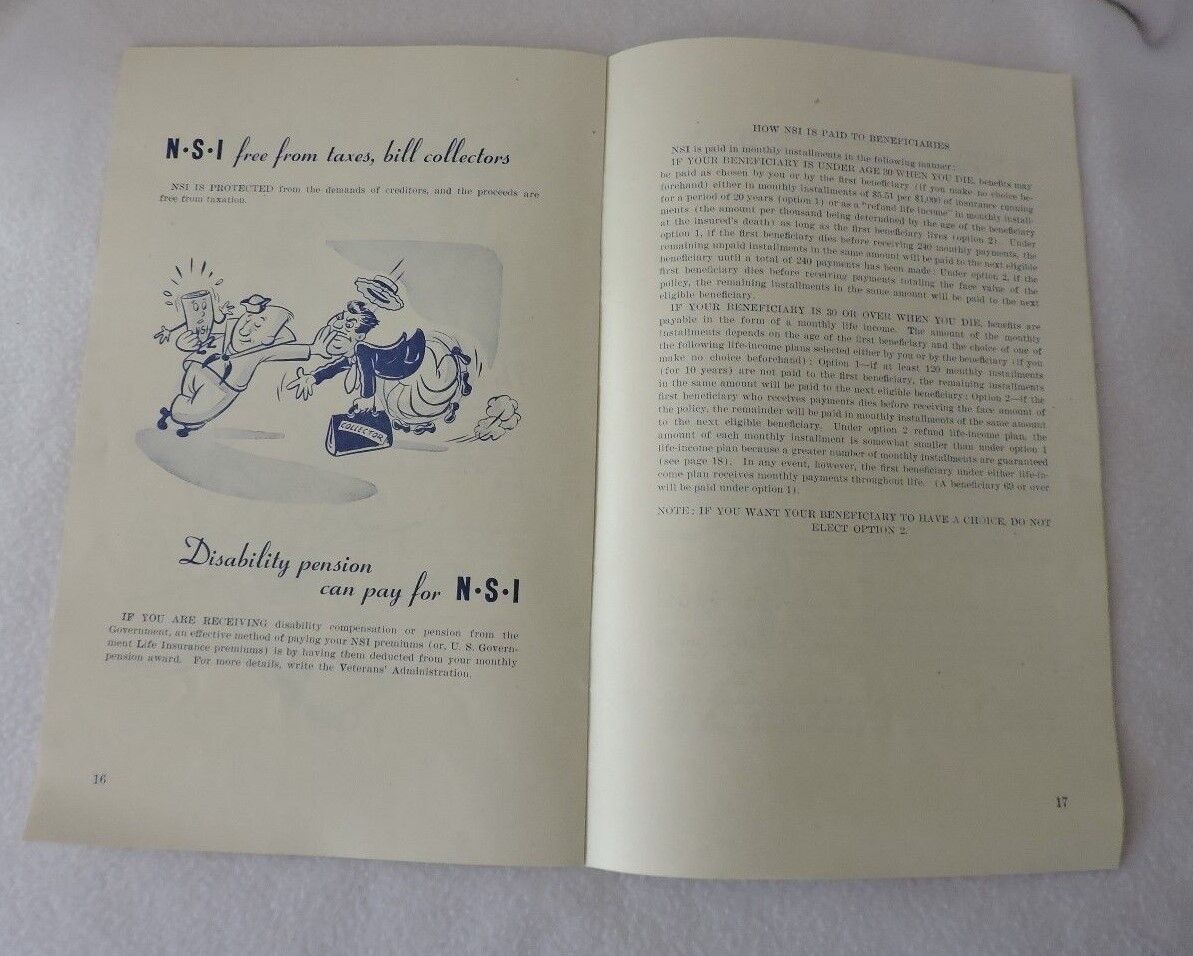 Vintage Military "The Last Word on Life Insurance Men Discharged From the Navy"