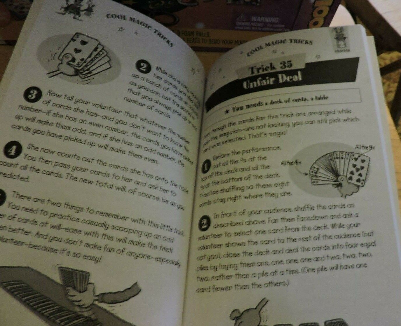 COOL MAGIC TRICKS NEW--CARDS, ROPE, 3 FOAM  BALLS, BOOK  OF COOL MAGIC TRICKS