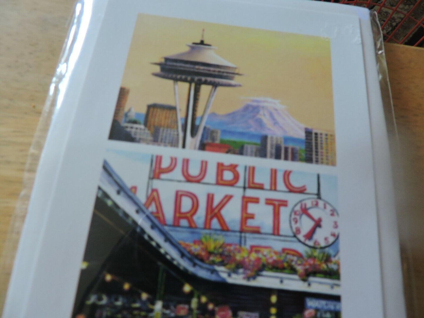 SIGNED PRINT OF THE PUBLIC MARKET IN SEATTLE WASHINGTON--ED NEWBOLD