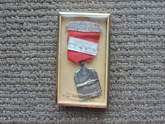 Vintage 1949 Los Angeles Rifle & Revolver Club Master Class 2nd Medal