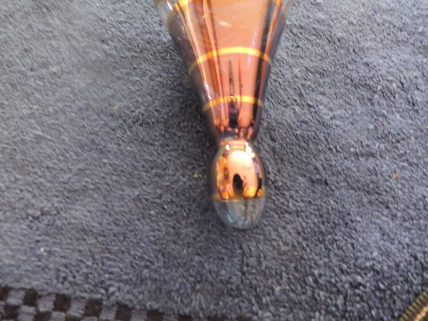 BLOWN GLASS CHRISTMAS ORNAMENT WITH PICTORIAL INLAYS 6.5 LONG 7 INCHES ROUND