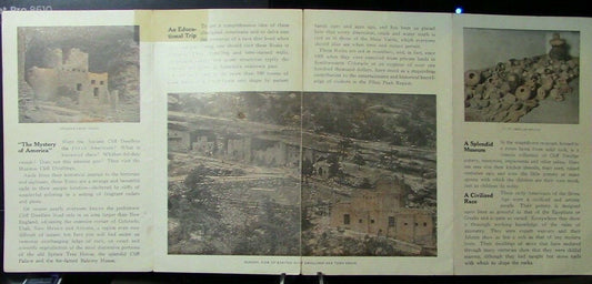 Vintage Manitou Cliff Dwellings Museum Brochure