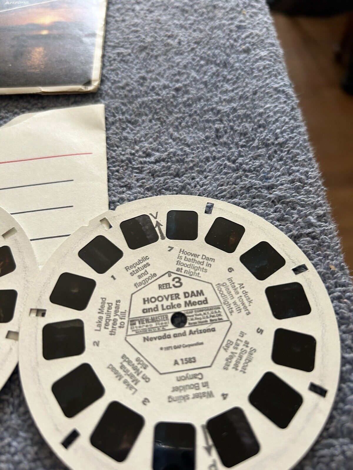 VIEW MASTER 3D REELS:  HOOVER DAM--21 PICTURES--3 REELS--OPENED PACKAGE