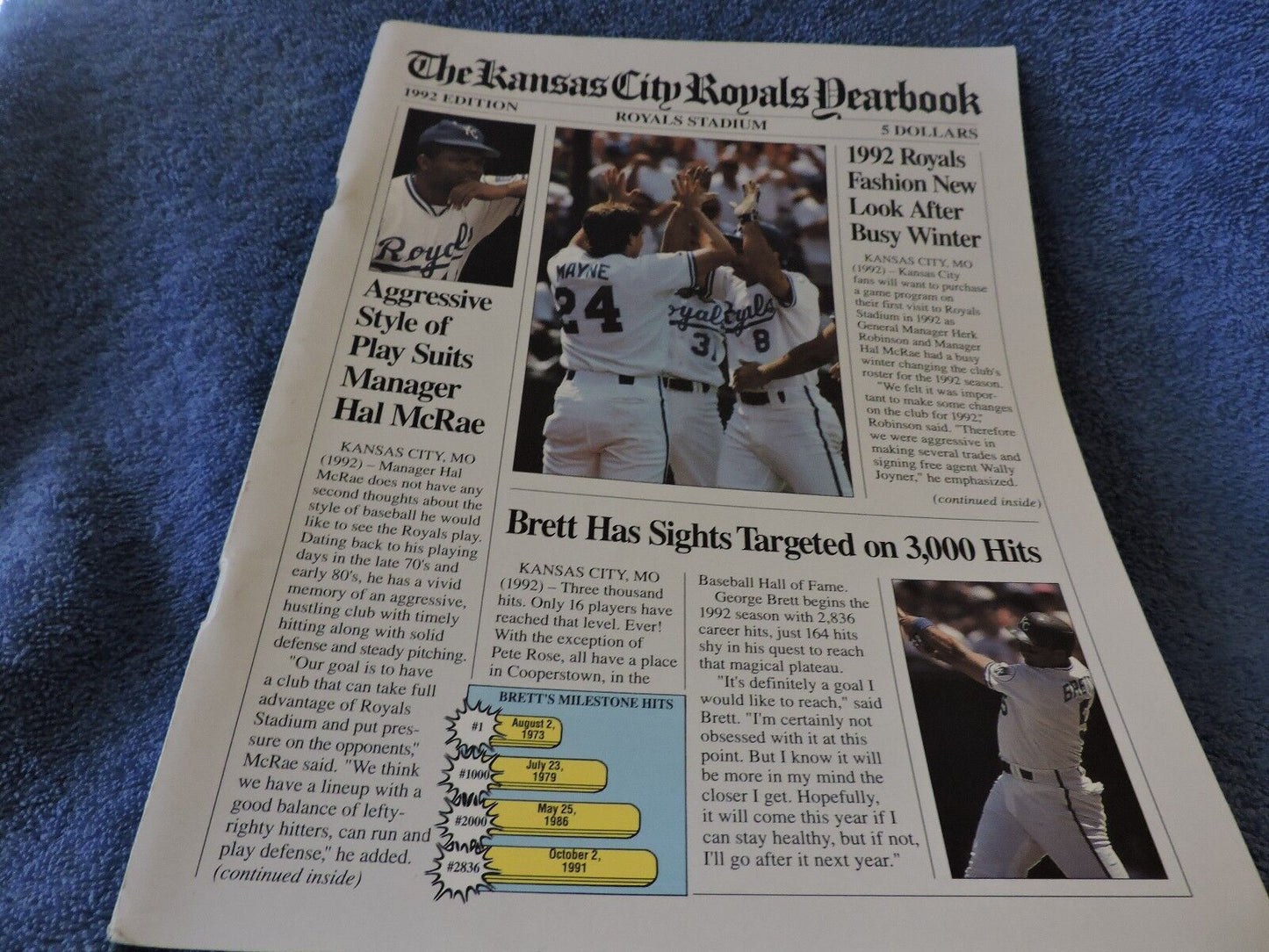 1992 Kansas City Royals MLB Baseball YEARBOOK