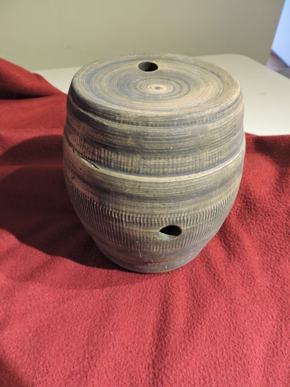 VINTAGE  7"  CERAMIC Maple Syrup Barrel - Stamped USA On Bottom