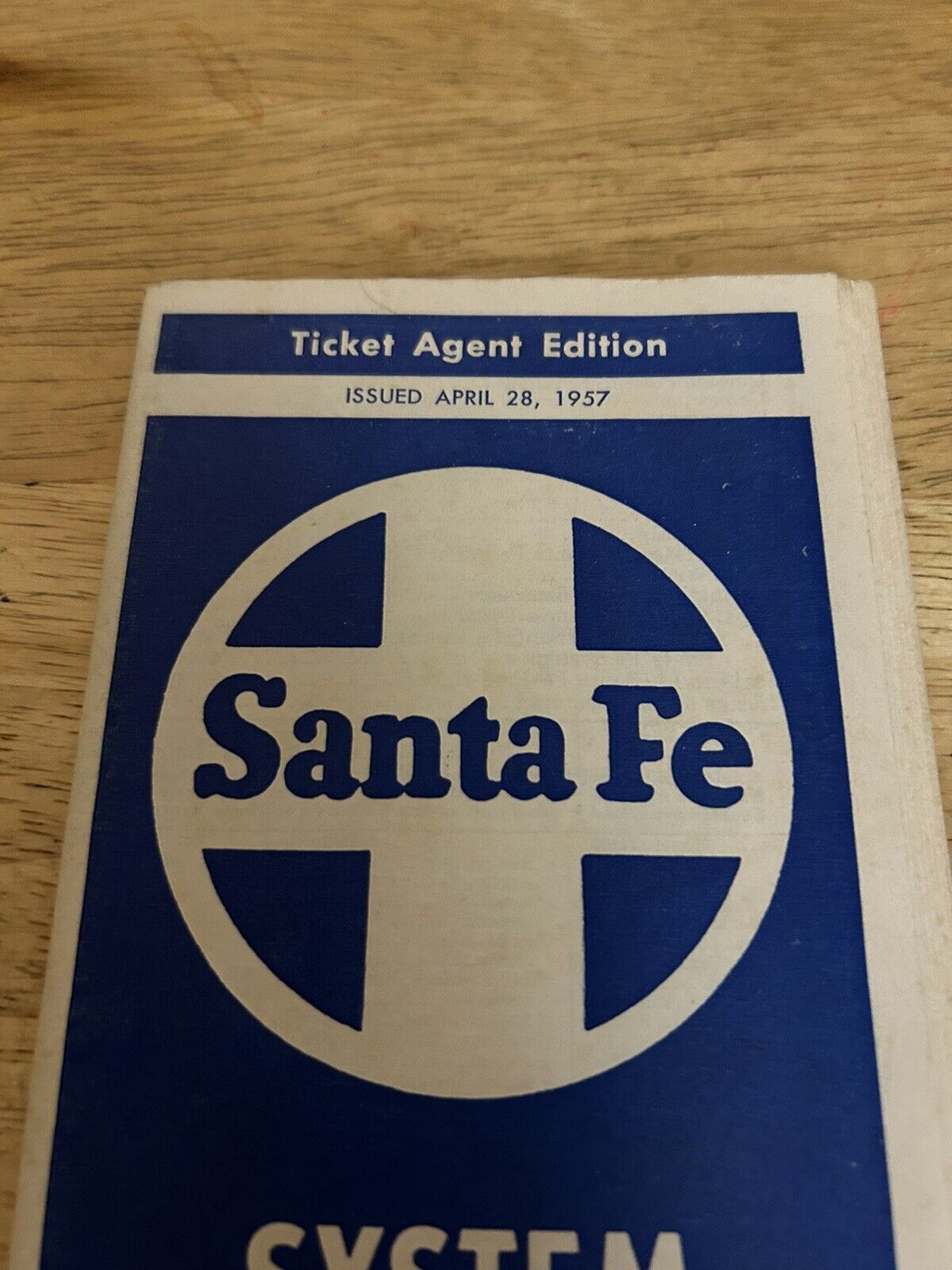 SANTA FE SYSTEM TIMETABLES TICKET AGENT EDITION APRIL 28, 1957