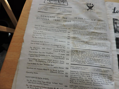 RADIO CRAFT MAGAZINE OCTOBER 1933