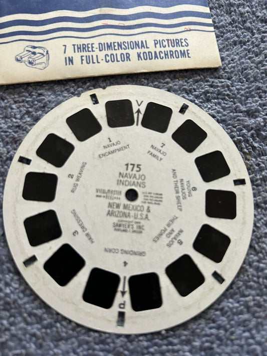 VIEW MASTER 3D REELS--NAVAJO INDIANS NEW MEXICO & ARIZONA-ONE REEL--OPENED