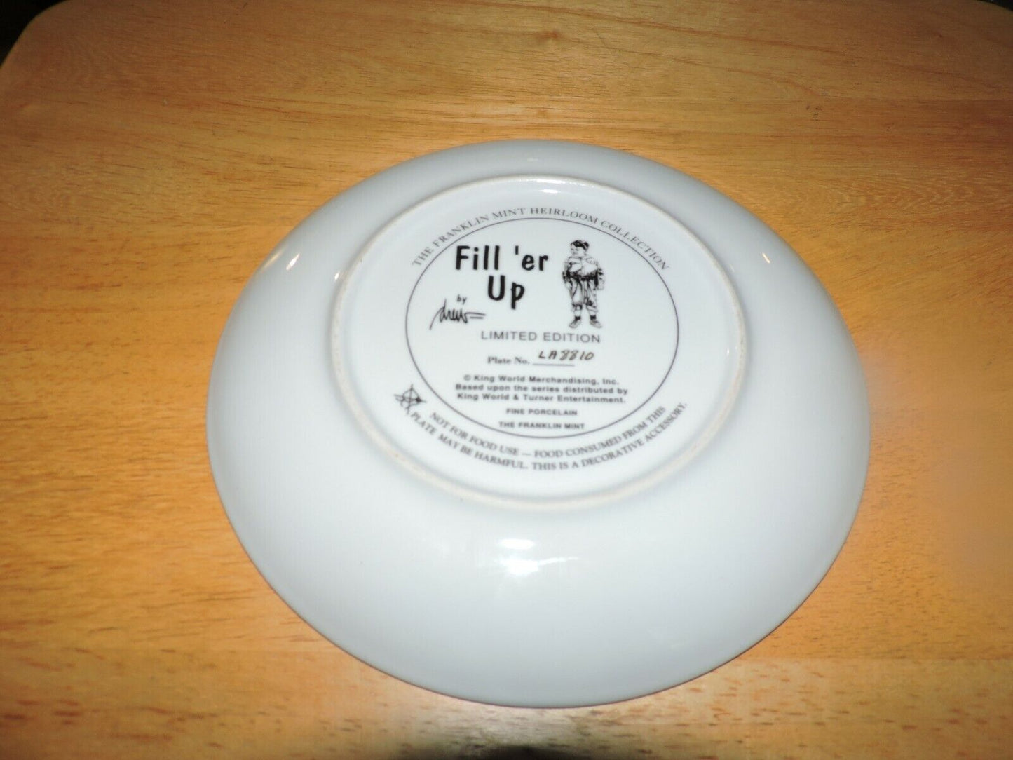 THE FRANKLIN MINT HERLOOM COLECTION: "FILLER 'ER UP"  # LA8810