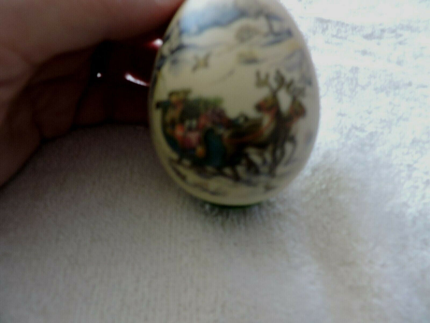 WOMACK DECORATIVE EGG---SLEIGH SCENE   USA