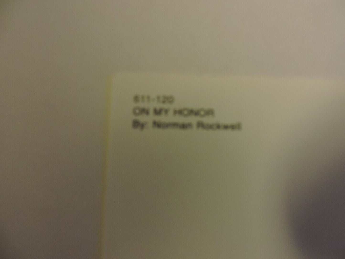 NORMAN ROCKWELL " ON MY HONOR" 6X4 POST CARD MATTED