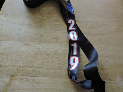 DODGEBALL  2 INCH  MEDAL WITH 2019  BLACK RIBBON  ENGRAVABLE