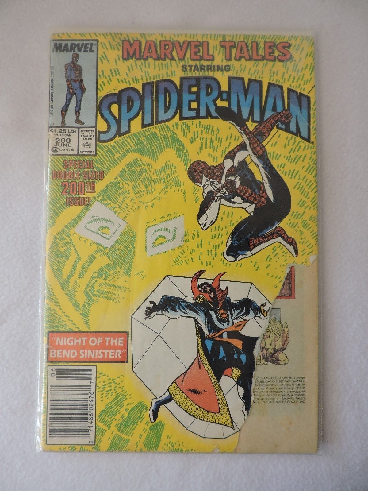 Marvel Spiderman Comic Book "Night of the Bend Sinister" June 1987 Vol1/No 200