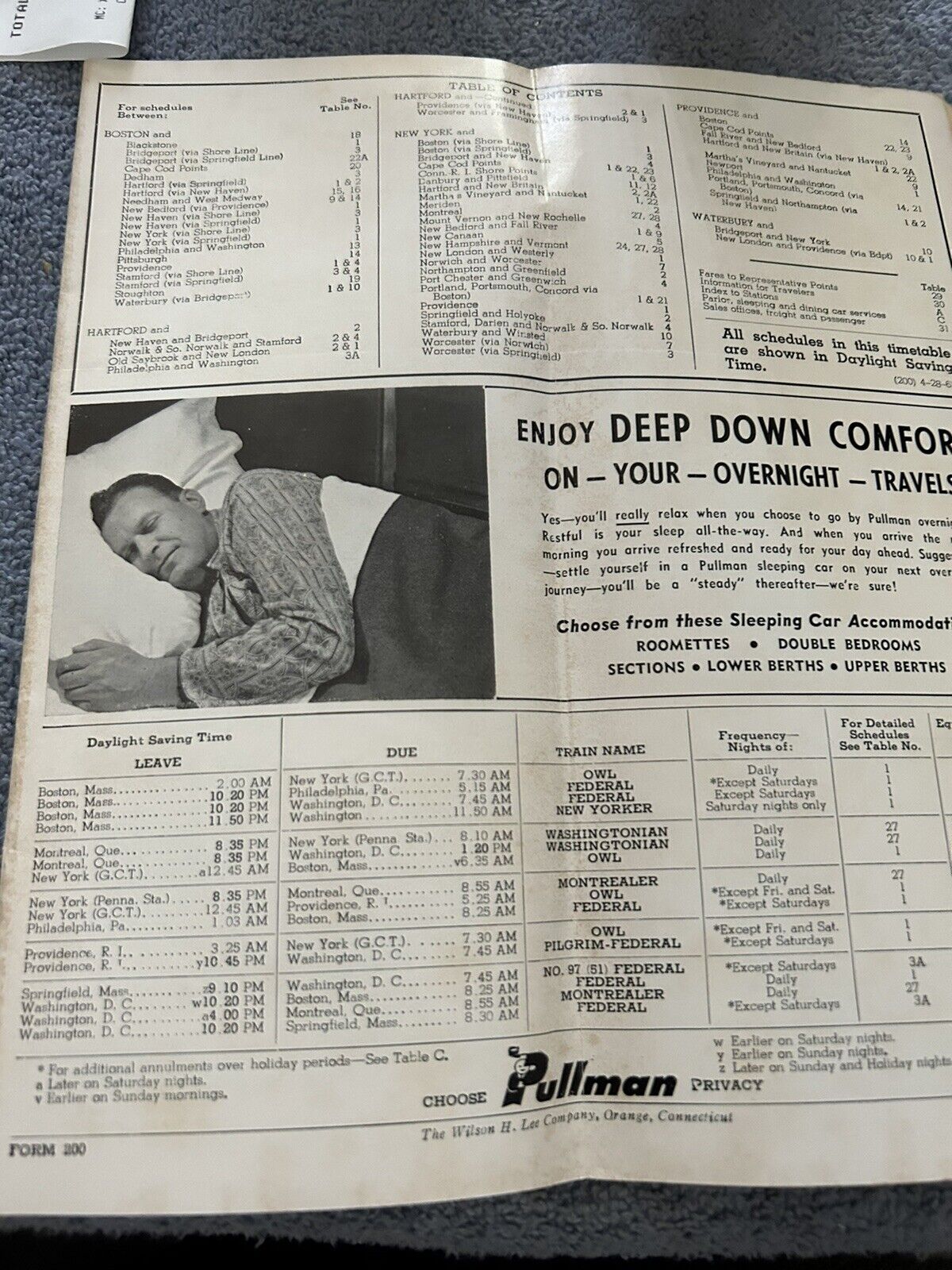 RAILROAD TIMETABLE: NEW HAVEN LINE  APRIL 28 1963 THE WEATHER ROUTE